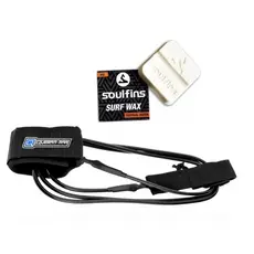 Leash Strep Prancha Surf - Leash Surf 6´x 5mm Competição + Parafina Surf 30gr