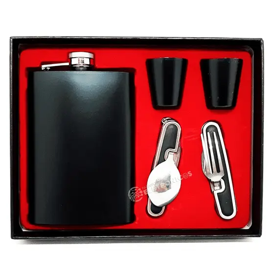 Cantil Porta Bebidas Bolso Kit Para Presente 2 Copos Shot DY8841