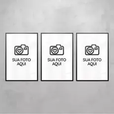 Kit 3 Quadros Decorativo Retangular Personalizado 90x50 com Sua Foto ou Imagem