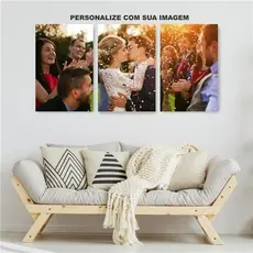 Kit Quadros Decorativo Mosaico 3 peças 30X40 cada peça Personalizado Sua foto aqui MDF 4K Alta Resolução Full HD