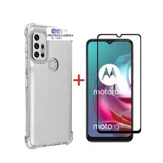 Película vidro 3D +capinha silicone MOTO G9 PLAY/G9 plus/G20/G75/G55/G35/G84/G64/G54/G34/G14/G04/G53