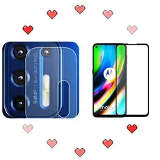 películas de vidro 3D + câmera Traseira Moto G9 Plus G75 G55 G35 G04 G14 G24 G34 G54 G84 G53 G73 G23