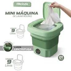 Mini Maquina Lavar Roupas Portatil Dobrável Lavadora Viagem