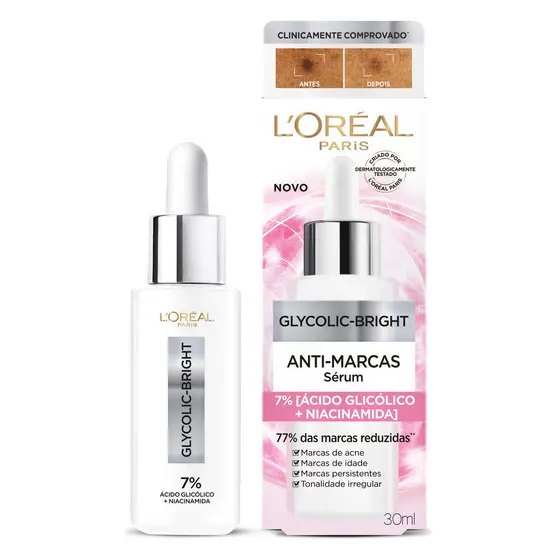 SÉRUM FACIAL ANTI MARCAS GLYCOLIC BRIGHT LORÉAL PARIS 30ML