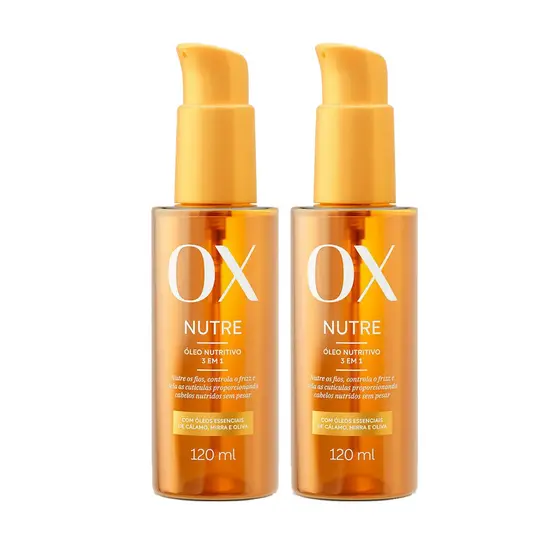 KIT C/2 ÓLEO NUTRITIVO 3 EM 1 OX NUTRE 120ML