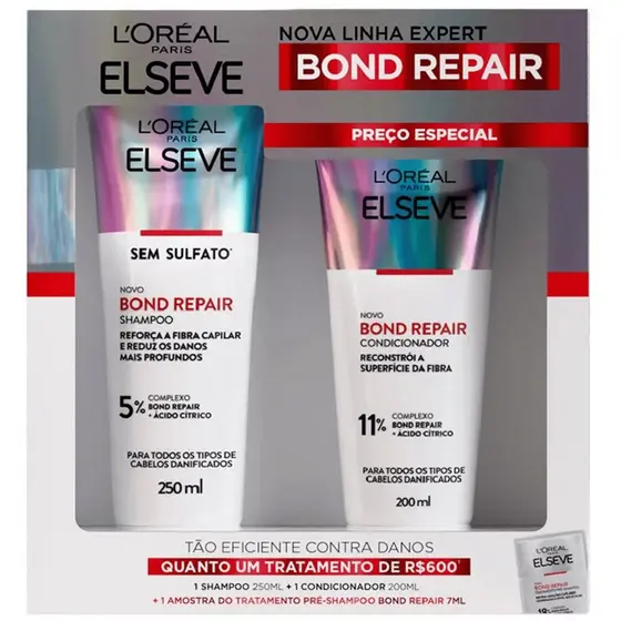 KIT SHAMPOO + CONDICIONADOR ELSEVE BOND REPAIR PROMO