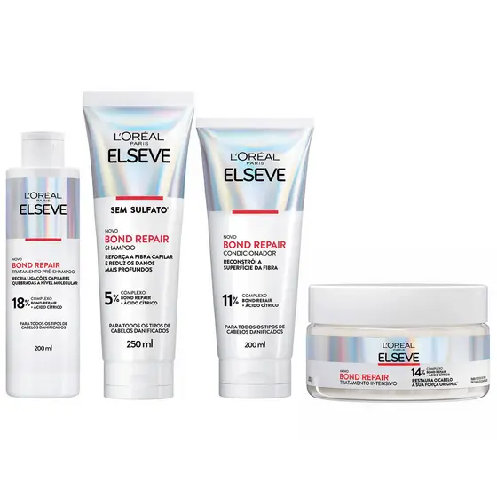 KIT ELSEVE BOND REPAIR PRÉ SH + SH + COND + MÁSC - 4 ITENS
