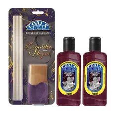 KIT 2 LIMPADOR PERFUMADO 120ML + 1 DIFUSOR DE AROMAS 100ML COALA ORQUÍDEA NEGRA