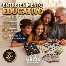 Jogo De Bingo Metal Brinquedo Infantil Profissional Globo Completo Com Cartela 75 bolas Presente Natal