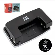 Perfurador De Papel 2 Furos Para 10 Folhas Metal Furador Cor Preto Forma Da Perfuração Círculo
