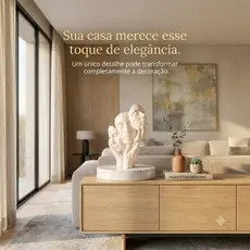 Escultura Decorativa Rosto Minimalista Triplo  Premium Moderna Sala Quarto Escritório Decoração Luxo