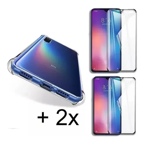 Kit 2x Película Vidro 9d + Capa Shock Xiaomi Mi 9 Se 5.97