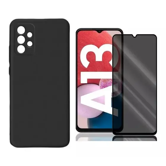 Capa Capinha Case Aveludada + Película 9D Privativa Privacidade Samsung Galaxy A13 4g