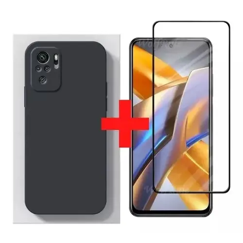Capa Capinha Premium Poco M5s + Pelicula Vidro 3d