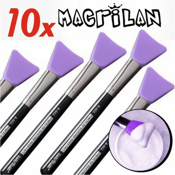 lote kit com 10 Pincel de silicone para aplicação bases / skincare / seruns / mascaras espátula