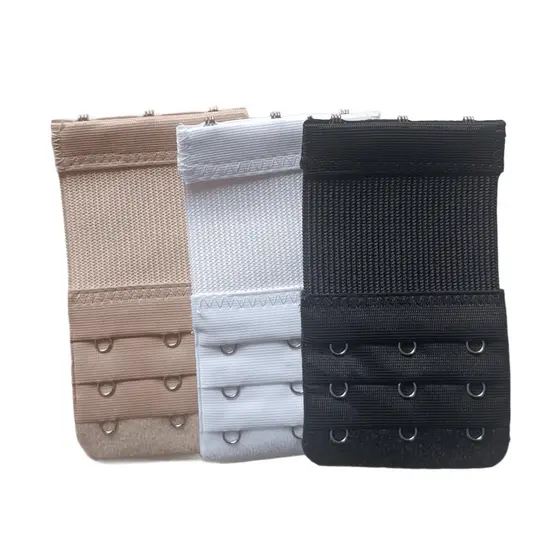 Kit 3 Extensor de Sutiã 3 Ganchos 3 Níveis Regulável Ajustável Elástico Conforto Plus Size Aumenta Alcance