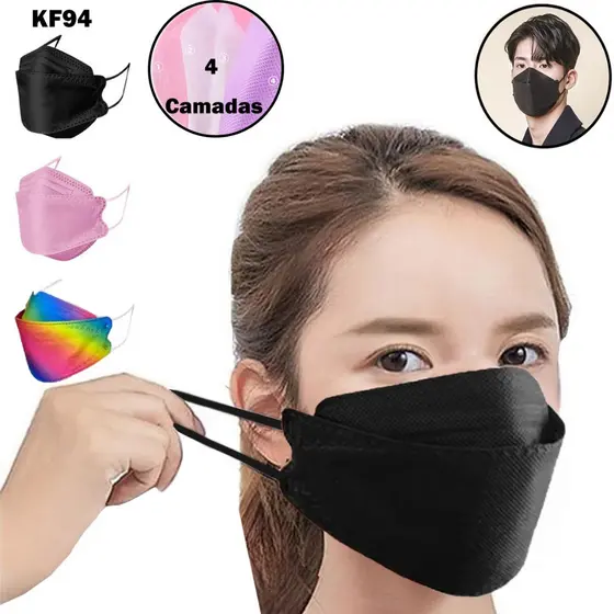 Máscara Descartavel Tnt DE Proteção KF94 4 Camadas Saúde Respiratória Reutilizável