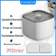 Bebedouro Automático Inteligente 3L com Sistema de Filtro Triplo - Água Circulante para Cães e Gatos