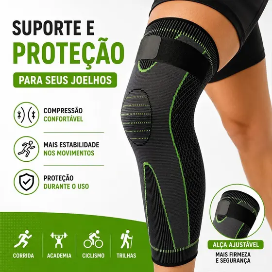 Meia Joelheira de Compressão Suporte Alongar Esportiva Ortopédica Térmica Alivio da Dor Circulação Fitness