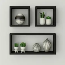 Kit De Nichos Para Quarto Em MDF Preto Kit Para Sala Quarto Banheiro Multiuso 100% MDF fosco tx