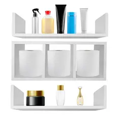 Nicho MDF Para Banheiro Com 2 Prateleiras e Divisória 100% Mdf Branco tx Montado