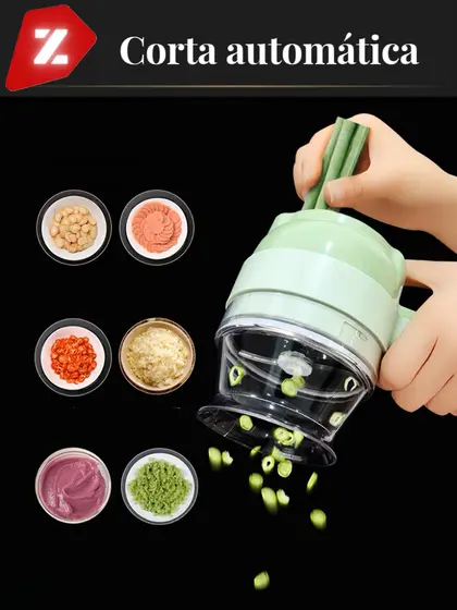 Processador Triturador e Moedor De Alho e Alimentos Frutas Legumes Eletrico Portatil1
