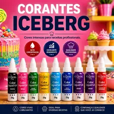 Corante Líquido em Gel Iceberg Várias Cores