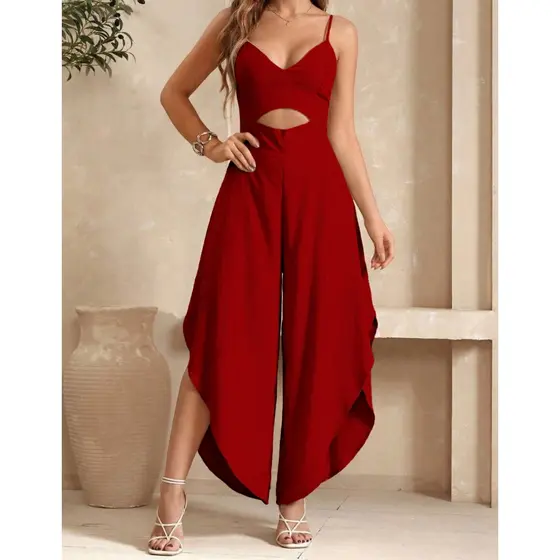 Macacão Longo Viscose Feminino Soltinho Pantacourt Pantalona Alcinha Social Ano Novo 2026