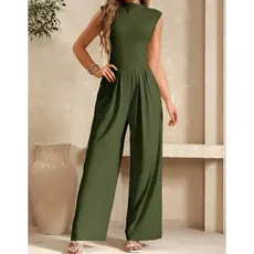 Macacão Feminino Longo Regata Pantalona Com Bolsos Social Luxo