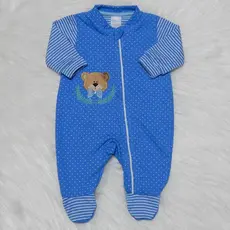 Macacão Avulso para Bebê Manga Longa TED para Menino/Menina com Zíper