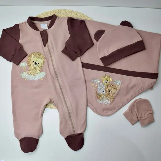 Saída de Maternidade Safari Arca dos Bichos - 4 peças