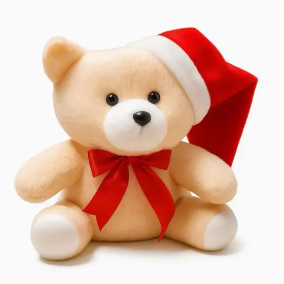 Pelúcia Ursinho Noel 20cm Antialérgico Tema de Natal/ Ursinho de Natal