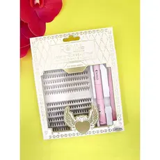 Conjunto De Cartela de Cílios Tufos 10P 20P 30P 40P 9-14MM Mix+ Pinça + Cola T-700-5