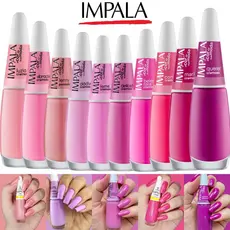 Kit 10 Esmalte Impala Tons Rosa Cremoso Esmaltes Atacado