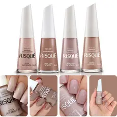 Kit 4 Esmalte Risque Tons Nudes Cremoso Esmalte Atacado