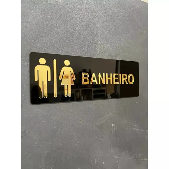 Placa Sinalização Banheiro Wc Acrílico.
