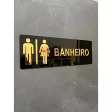 Placa Sinalização Banheiro Wc Acrílico.