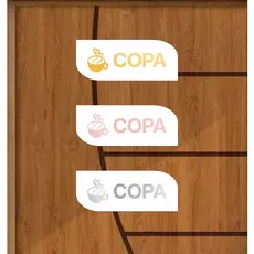 Placa Identificação de Porta, Copa Em ACRILICO Espelhado com MDF BRANCO