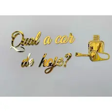 Frase Qual A Cor De Hoje? em Acrílico Salão Esmalte Manicure Decoração.