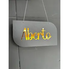 Placa Sinalização Aberto Fechado em MDF e acrílico