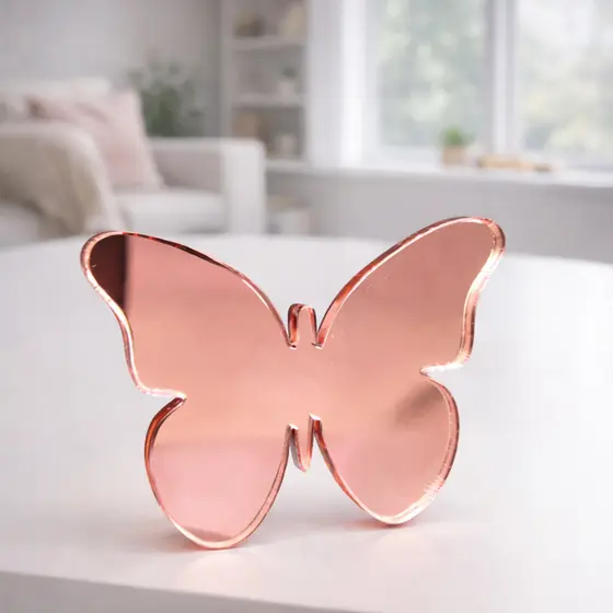 Mini Borboletas em Acrílico Espelhado Premium para Decoração de Quarto de Bebê
