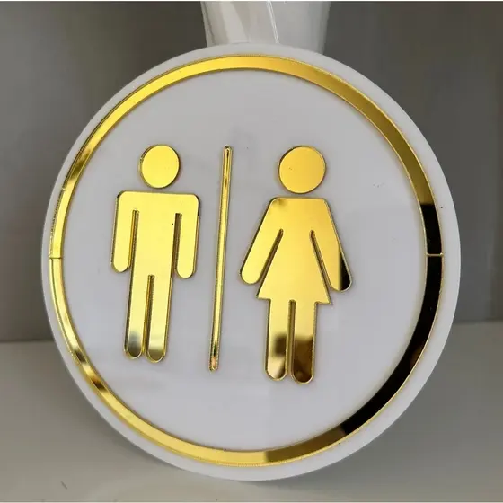 Placa Sinalização De Porta Banheiro Unisex - Acrílico Personalizado.