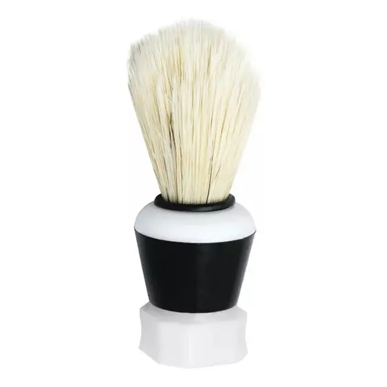 Pincel de Barba com Pelo Misto Branco e Cabo Plástico Ref 992