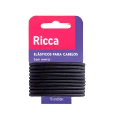 Elásticos Para Cabelo Ricca Sem Metal 2mm Com 12 Unidades Ref.890