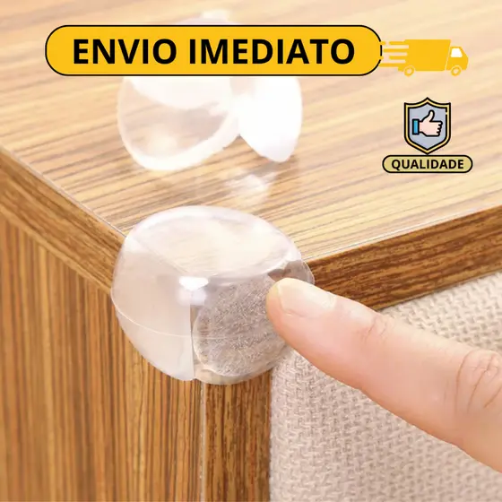 Kit C/4 Protetores De Quina Canto Silicone Redondo Protetor De Canto De Mesa Top Protetor de Mesa