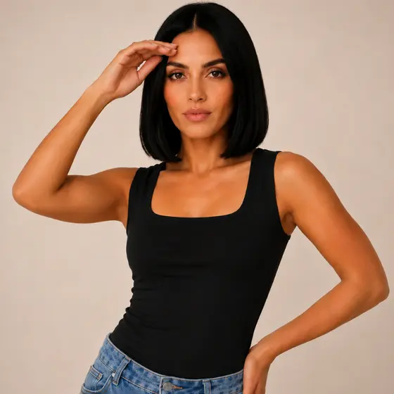 Regata Decote Quadrado Regatinha Alça Grossa Suplex Moda Feminina Annaruga  Verão Dia a Dia