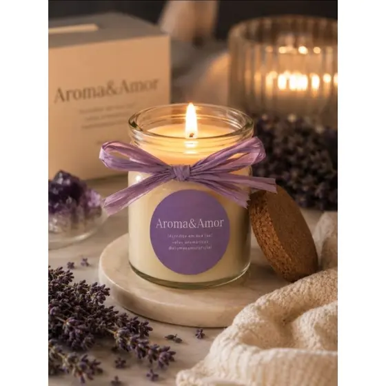 Vela de Massagem Lavanda 100ml Óleos Essenciais Hidratante Relaxante Spa Aromática