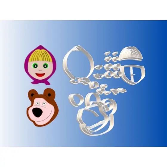 Kit Cortador Masha e o Urso 5 cm