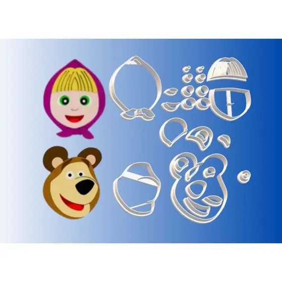 Kit Cortador Masha e o Urso 6 cm