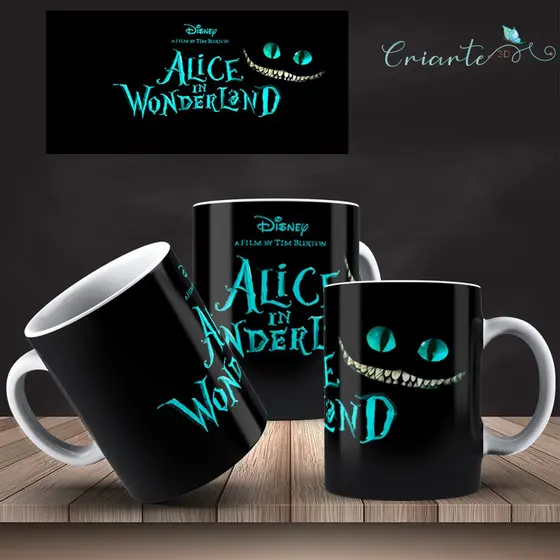 Caneca Porcelana Coleção Alice no País das Maravilhas  #01
